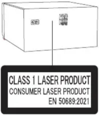 CLASS 1 LASER PRODUCT CONSUMER LASER PRODUCT EN 50689:2021