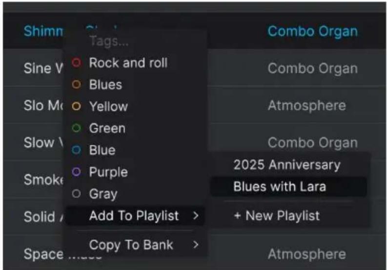 Arturia Analog Lab Pro - Ajouter un preset à une playlist - 2