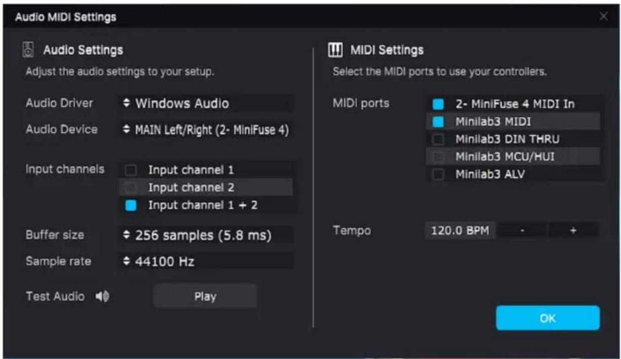 Arturia Analog Lab Pro - Utilisateurs Windows : Audio Settings et MIDI Settings - 2