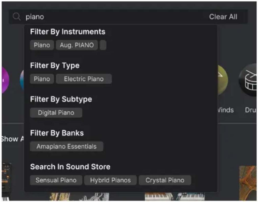 Arturia Analog Lab Pro - Chercher des presets sur la page Home - 1