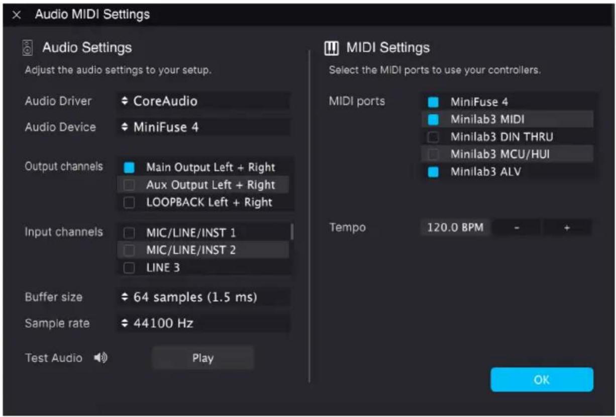 Arturia Analog Lab Pro - Audio MIDI Settings - 1