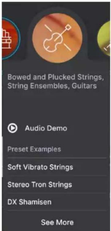 Arturia Analog Lab Play - Aperçus des types dans le Navigateur de preset - 1
