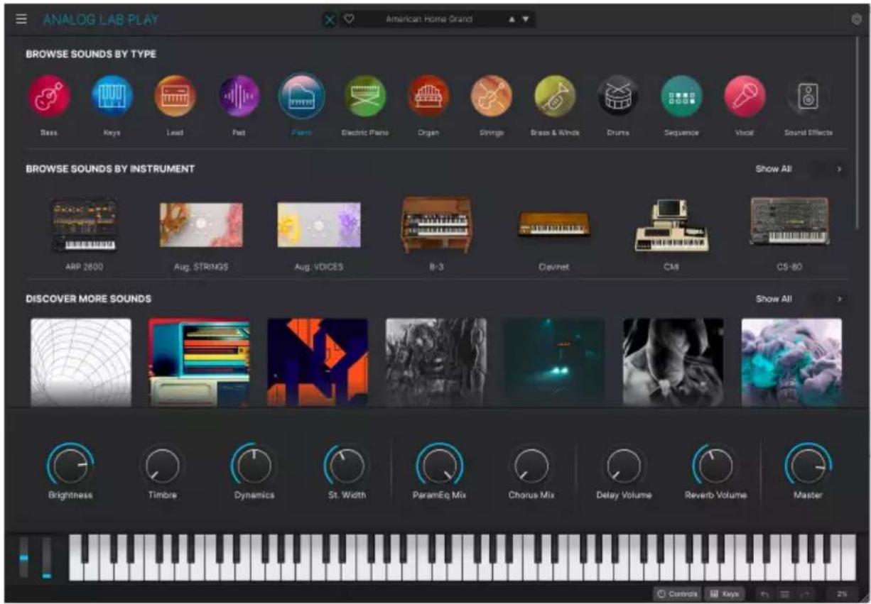Arturia Analog Lab Play - Navigateur de preset - 1