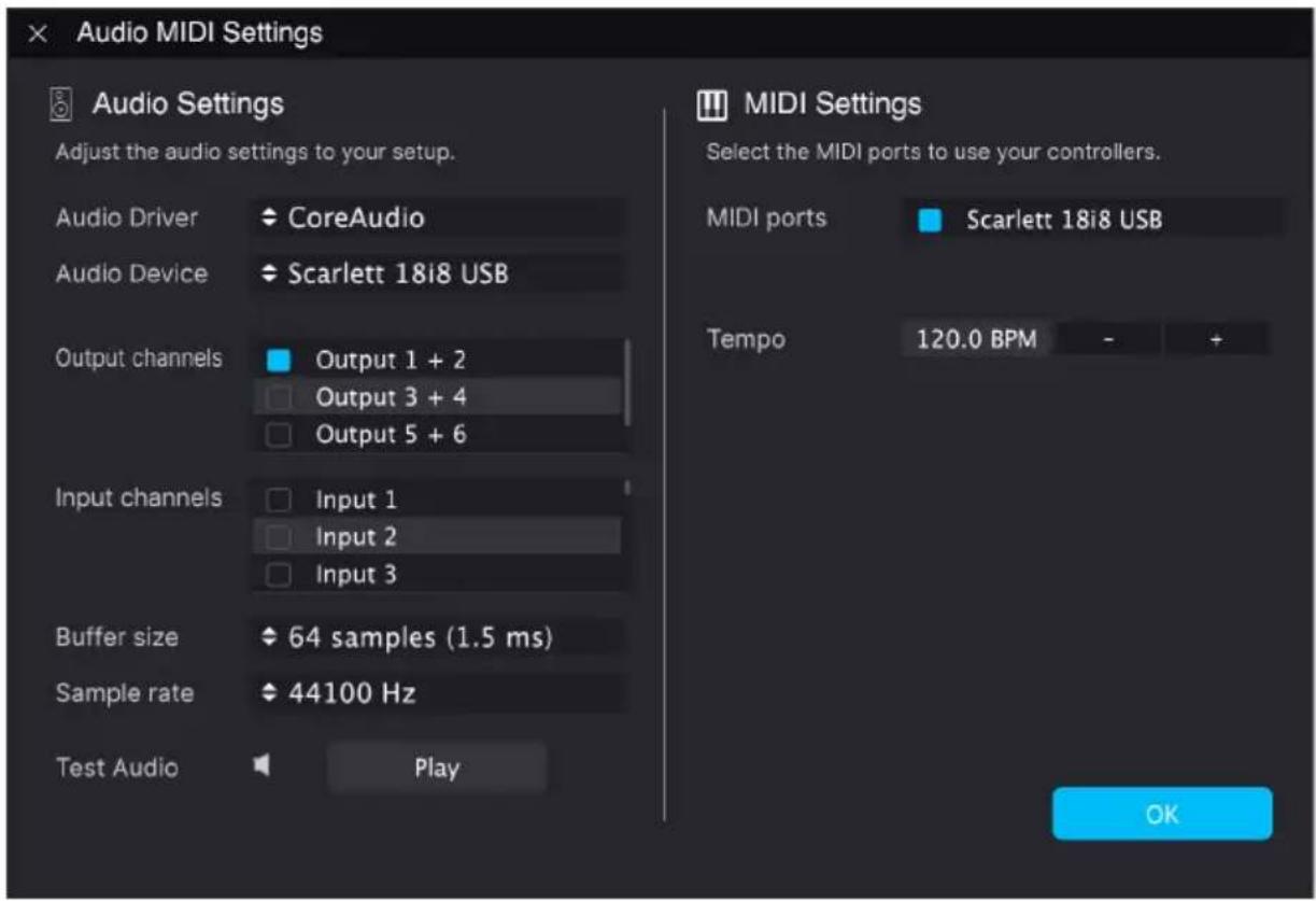 Arturia Analog Lab Play - Audio MIDI Settings - 1