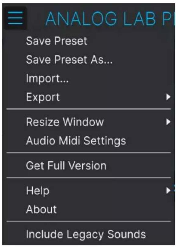 Arturia Analog Lab Play - Utilisateurs Windows : Audio Settings et MIDI Settings - 1