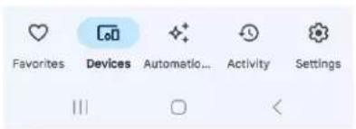 Favorites Devices Automatic... Activity Settings