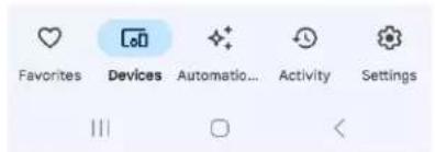 Favorites Devices Automatic... Activity Settings