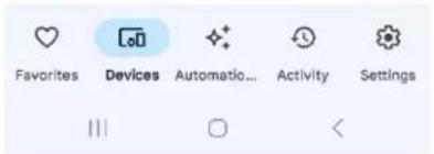 Favorites Devices Automatic... Activity Settings