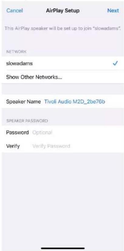 TIVOLI AUDIO Model Two Digital - 使用 Apple AirPlay 2 设置 Wi-Fi - 2