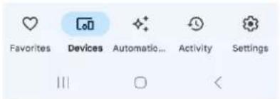 Favorites Devices Automatic... Activity Settings