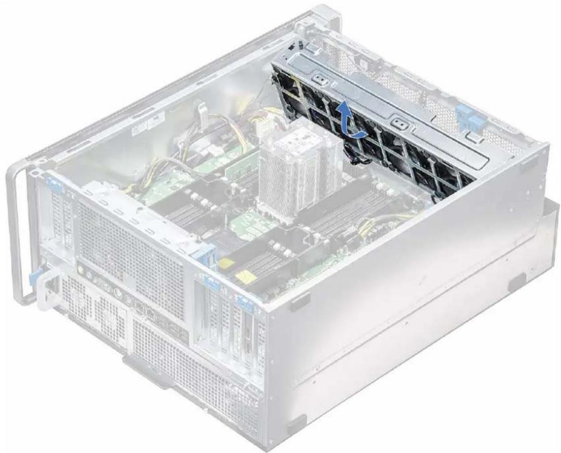 DELL Precision 7920 Tower - Αφαίρεση της διάταξης του μπροστινού ανεμιστήρα συστήματος - 5