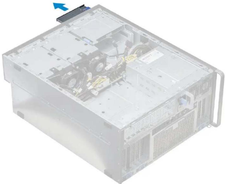 DELL Precision 7920 Tower - Αφαίρεση λεπτής μονάδας οπτικού δίσκου και μάνταλου μονάδας οπτικού δίσκου - 2