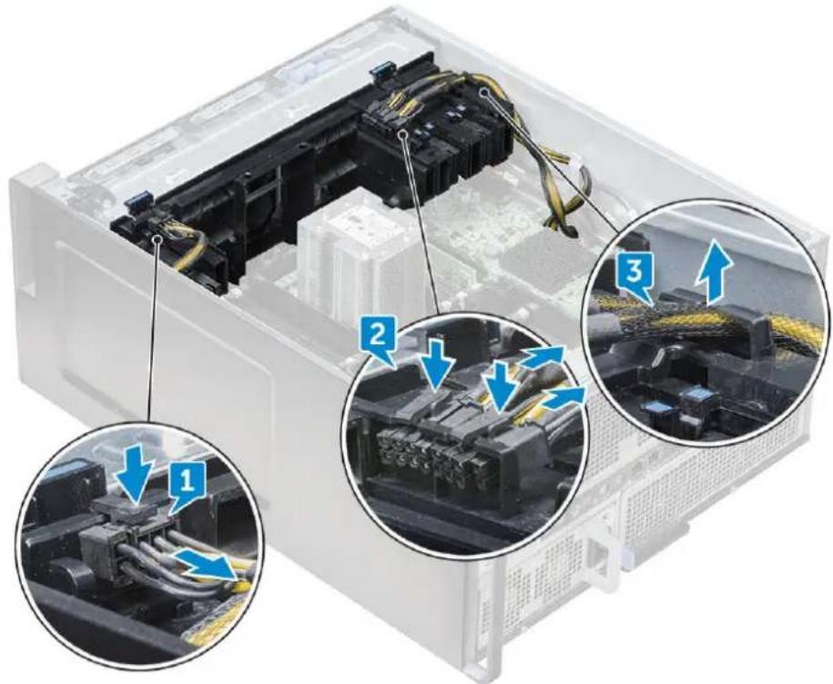 DELL Precision 7920 Tower - Αφαίρεση διάταξης συγκράτησης καρτών PCIe - 1