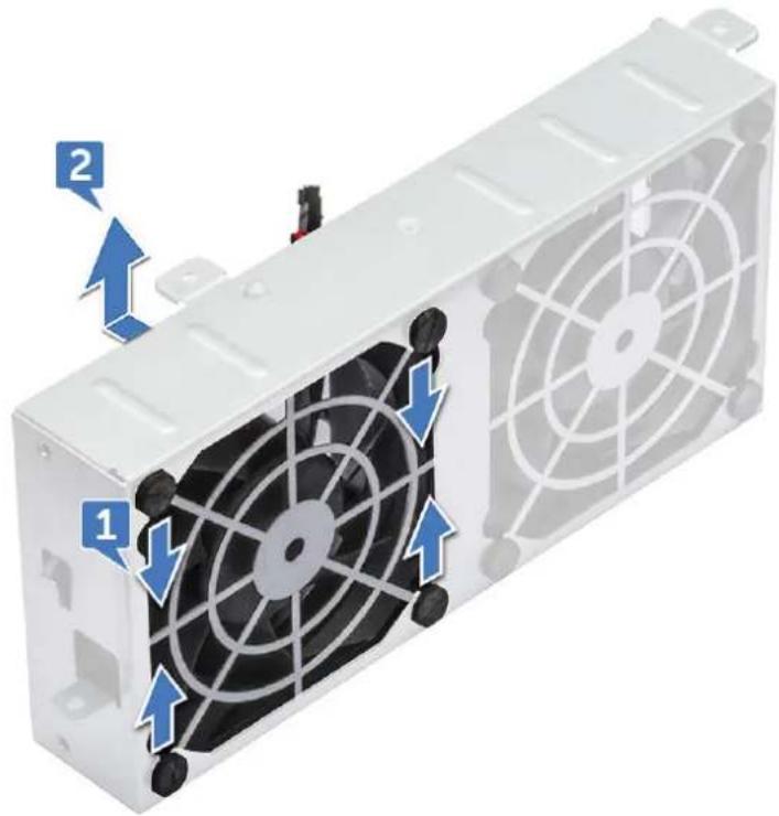 DELL Precision 7920 Tower - Αφαίρεση του ανεμιστήρα από τη βάση στήριξης ανεμιστήρα - 1