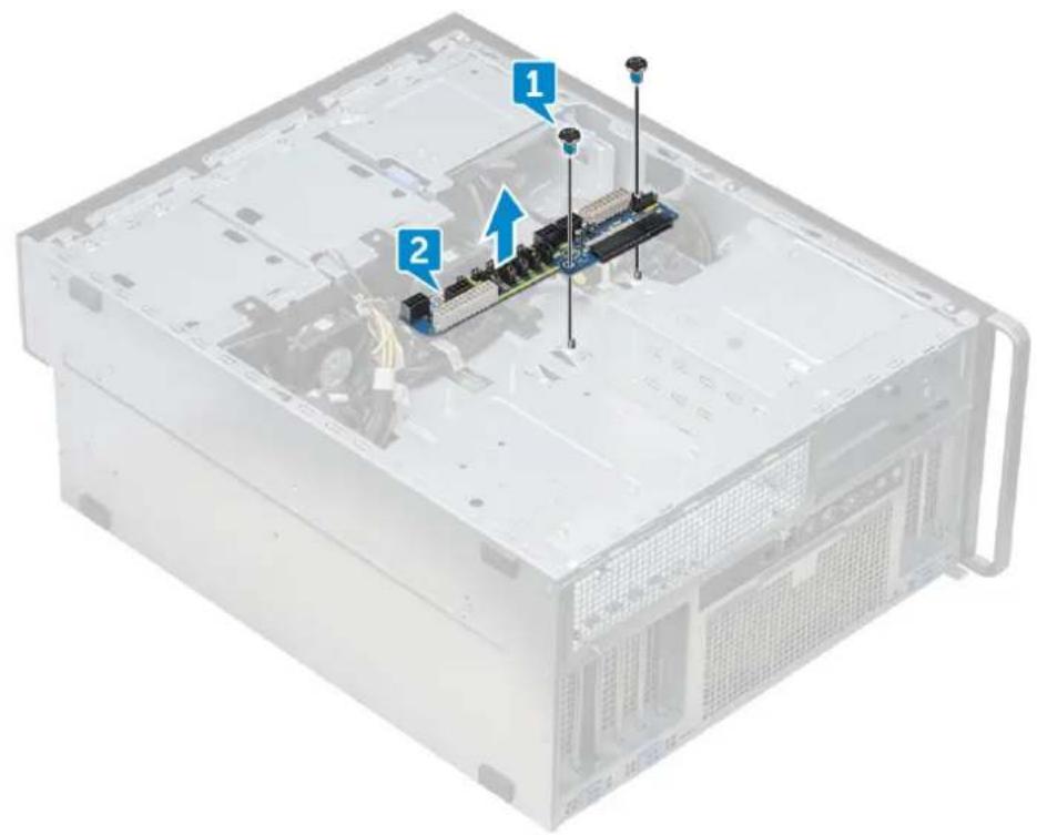 DELL Precision 7920 Tower - Αφαίρεση της πλακέτας διανομής ισχύος και ελέγχου ανεμιστήρων - 2