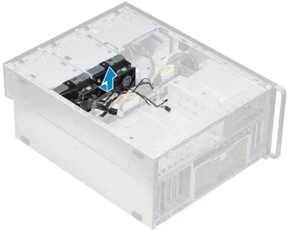 DELL Precision 7920 Tower - Αφαίρεση της μπροστινής διάταξης καλωδίων και ανεμιστήρα του σκληρού δίσκου - 3