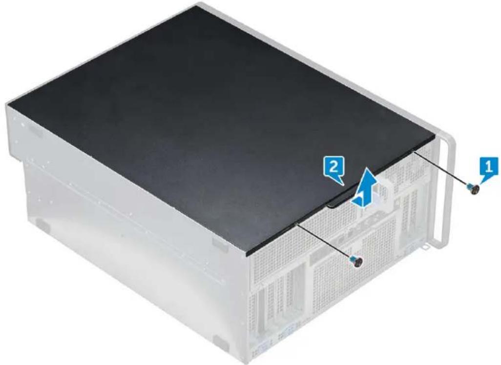 DELL Precision 7920 Tower - Αφαίρεση του καλύμματος δεξιάς πλευράς - 1