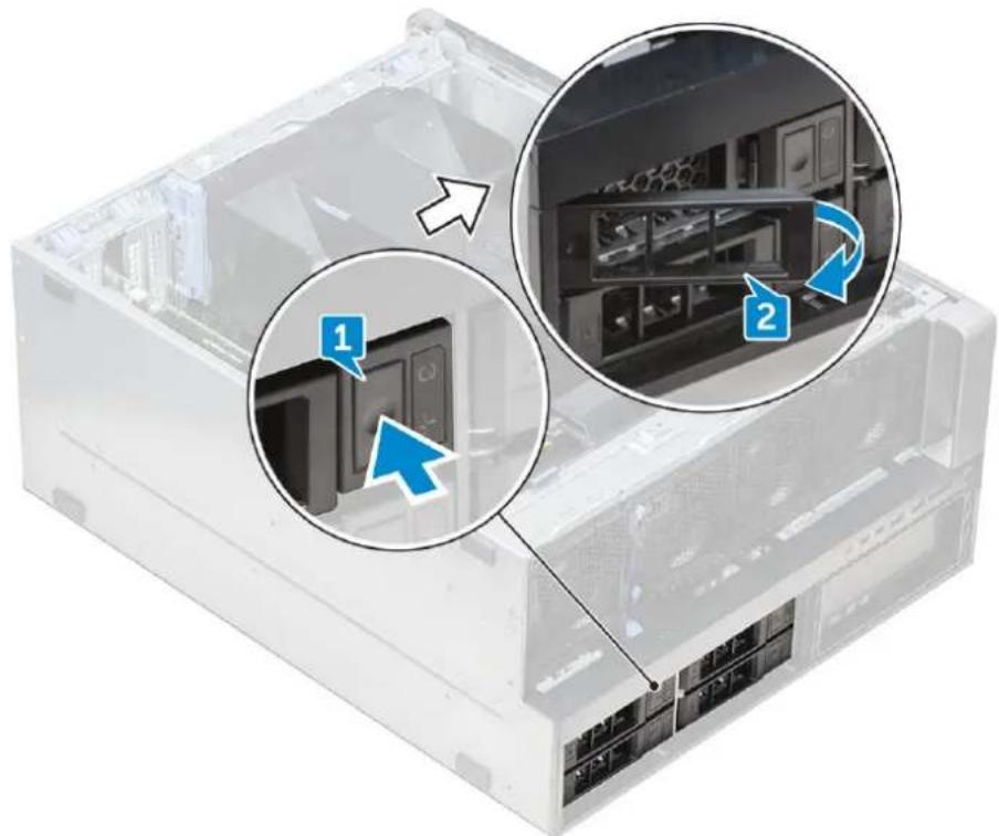 DELL Precision 7920 Tower - Αφαίρεση του φορέα μονάδας σκληρού δίσκου - 1
