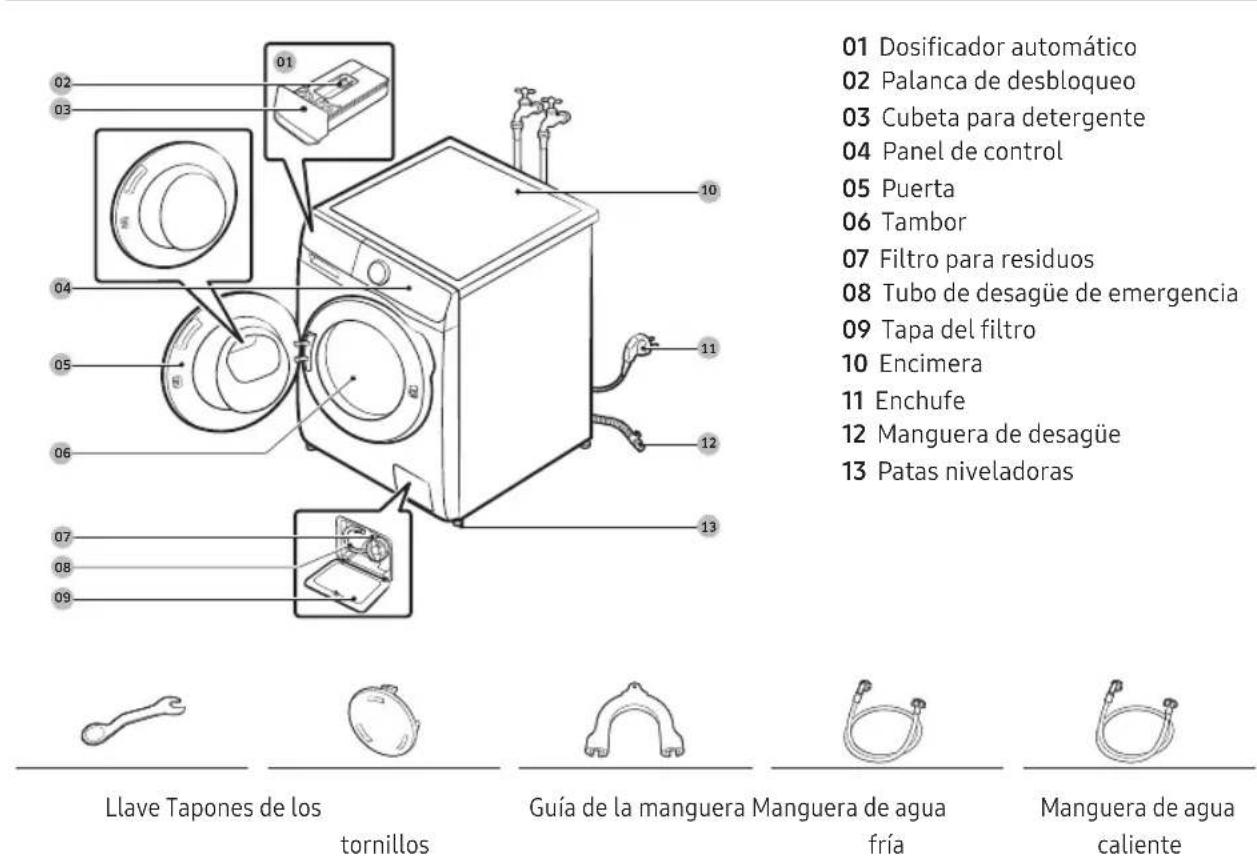 SAMSUNG WW90T936DSH - Piezas incluidas - 1