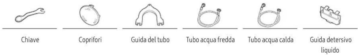 Chiave Coprifori Guida del tubo Tubo acqua fredda Tubo acqua calda Guida detersivo liquido