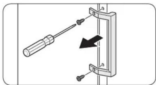SAMSUNG RB34C600DWW - Reversing the door handle position (For models with bar handles) - 2