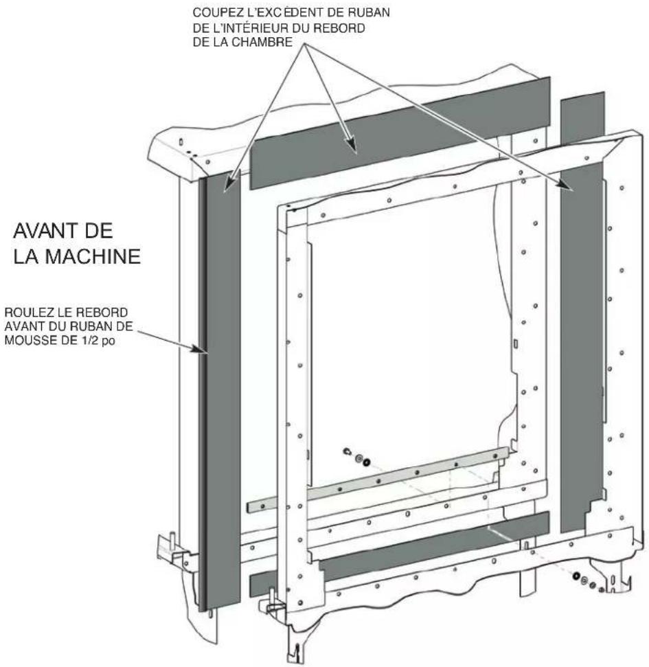 Hobart FT1000e - Installer un ruban de mousse sur les rebords de la chambre et la surface du châssis du poste de commande - 1