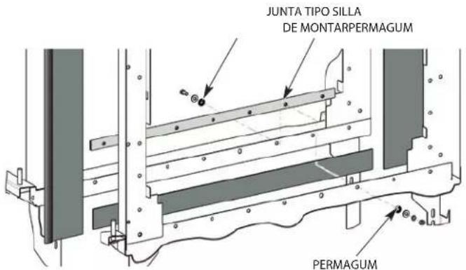Hobart FT1000e - Instalación de juntas tipo silla de montar al fondo de los rebordes de la cámara - 2