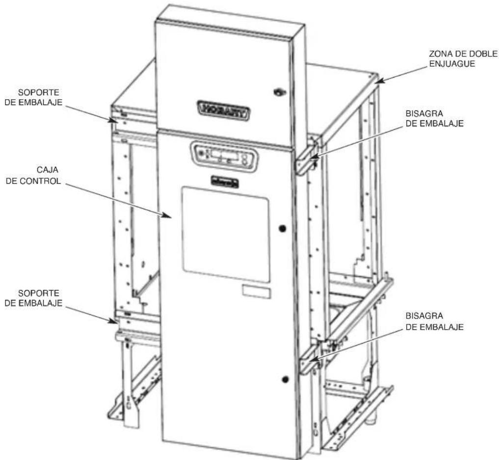 Hobart FT1000e - CÓMO REDUCIR LA ALTURA DEL ESPACIO LIBRE DE LA CAJA DE CONTROL DURANTE EL TRASLADO - 1