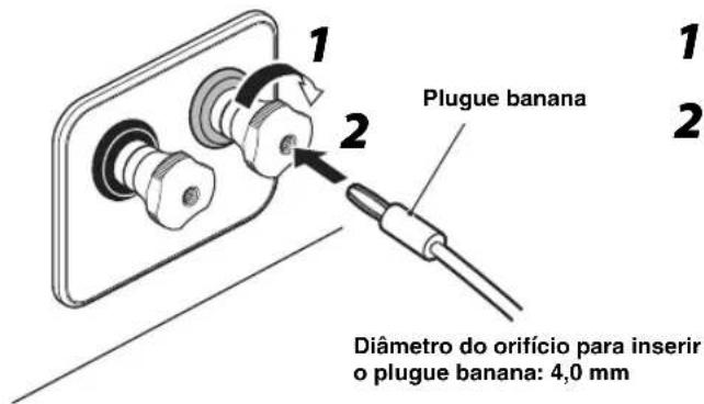 YAMAHA NS-600A - ■ Ao usar um plugue banana - 1