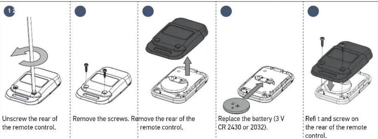 SOMFY SGS Essential - Replacing the remote control battery - 2