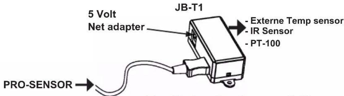 5 Volt Net adapter JB-T1 - Externe Temp sensor - IR Sensor - PT-100 PRO-SENSOR
