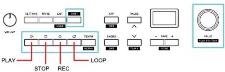 KORG Keystage - Utilisation des commandes de transport - 1