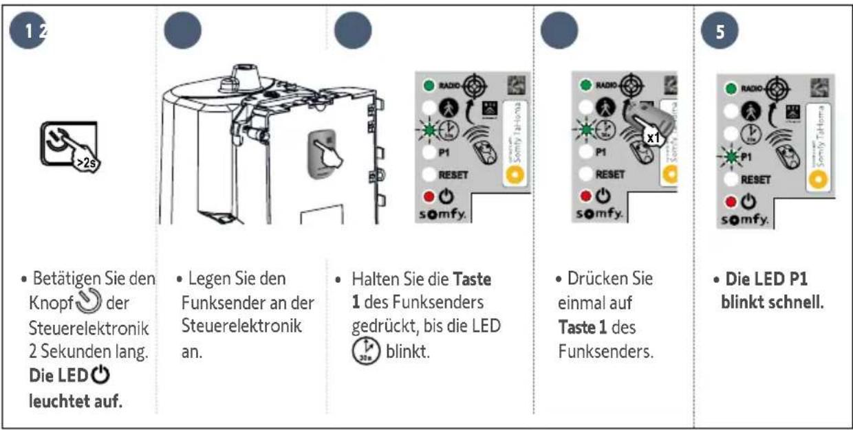SOMFY Freevia Essential - ▶ Einstellung der langsamen Geschwindigkeit - 1
