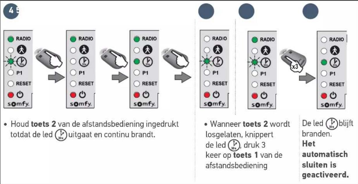 SOMFY Freevia Line - ▶ Het automatisch sluiten activeren - 3