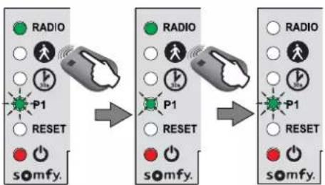 SOMFY Freevia Line - ▶ Einstellung der langsamen Geschwindigkeit (Fortsetzung) - 1