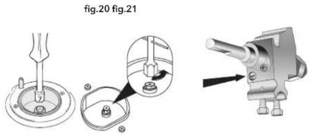 Glem Gas UN9621WI - RÉGLAGE DU MINIMUM SUR LE BRÛLEUR FOUR ET BRÛLEUR GRILL (fig. 23 - page 36) - 1