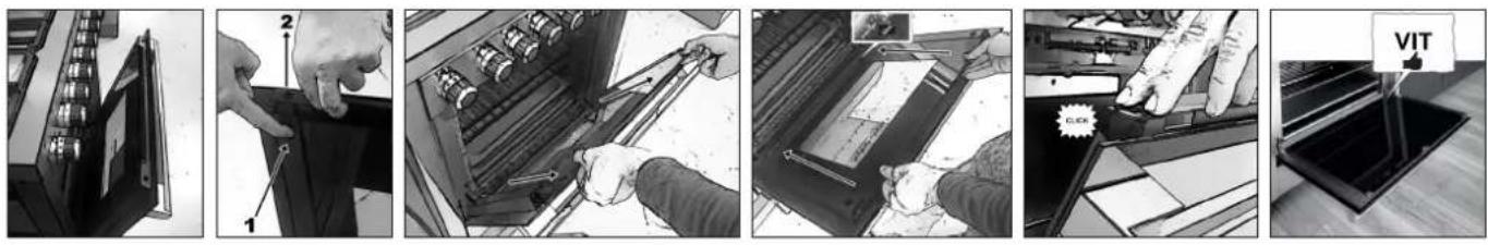 Glem Gas M965EI - EXTRACTION DE LA VITRE INTERNE DE LA PORTE DU FOUR (uniquement pour les modèles prévus) - 1