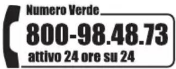 Numero Verde 800-98.48.73 attivo 24 ore su 24