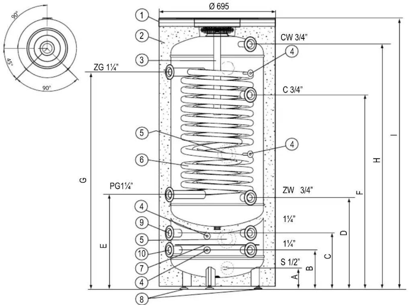 KOSPEL SWVPC-250 - Connection to the central heating system - 2