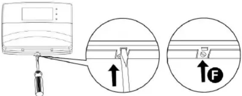 Diagram showing a device with a switch connected to a wall, with an inset magnified view highlighting the upward force of a valve.