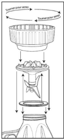 Waring Commercial BB145S - ASSEMBLAGE DU RÉCIPIENT - 1