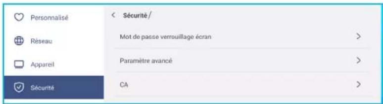 OPTOMA 5752RK+ - Configuration des paramètres de sécurité - 1
