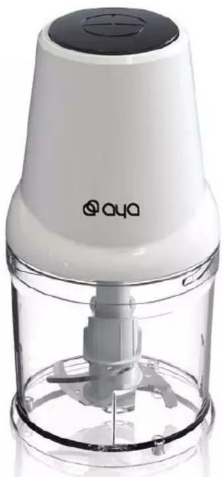 White and black Oya blender with clear plastic base (no visible text or symbols on device)