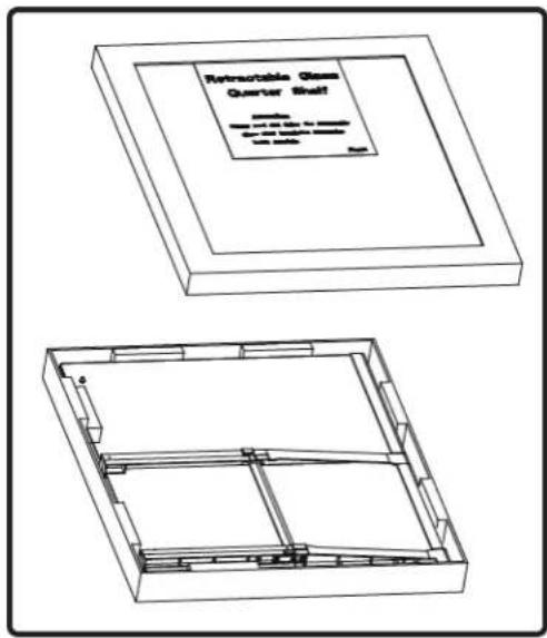 Retractable Glass Quarter Shelf