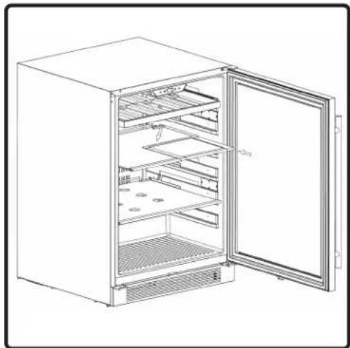 Zephyr Presrv PRPB24C01BG - Installation d'étagère quart de verre rétractable - 2