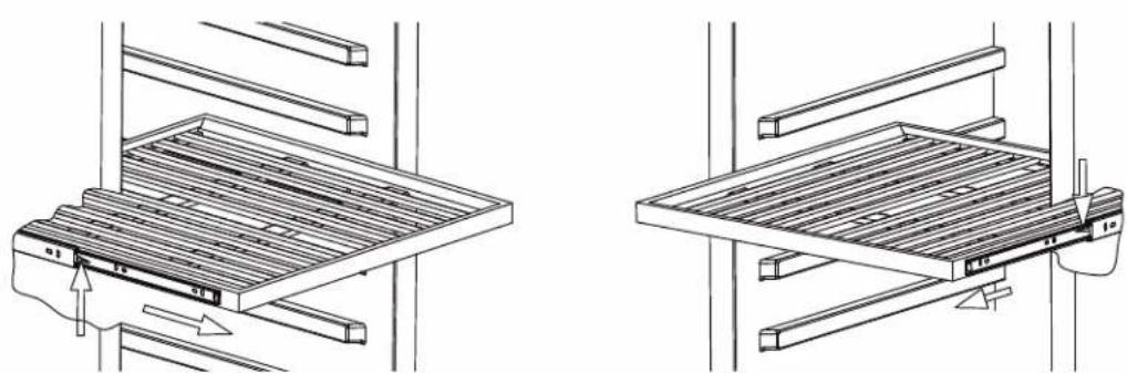 Zephyr Presrv PRPB24C01BG - Retrait des tablettes coulissantes en bois - 1