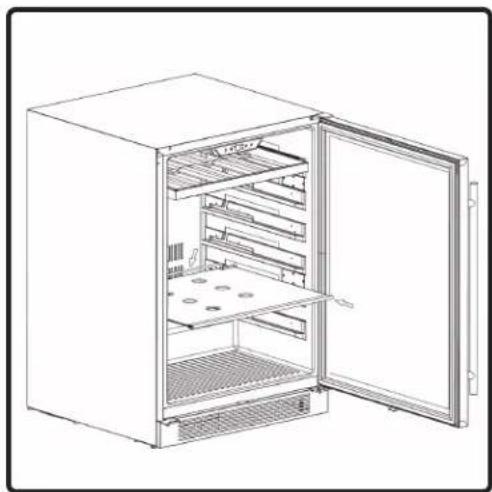 Zephyr Presrv PRPB24C01BG - Installation d'étagère quart de verre rétractable - 3