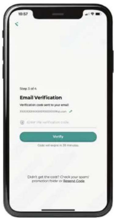 Step 3 of 4 Email Verification Verification code sent to your email XXXXXXXXXXXXXXXXXXXXXX@eq.com Enter the verification code. Verify Code will expire in 30 minutes. Didn't get the code? Check your spam/ promotion folder or Besend.Code