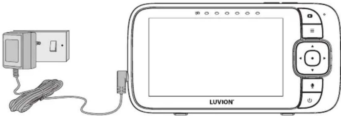 Luvion Essential Connect - Voeding voor de Monitor (oudertoestel) aansluiten - 1