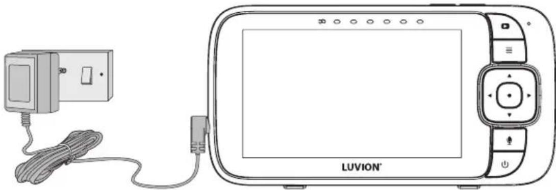Luvion Essential Connect - Anschließen der Stromversorgung für den Monitor (Elterneinheit) - 1